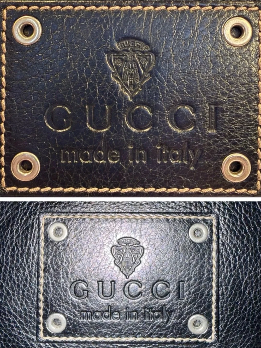 Gucci Black Pebbled Leather Messenger Bag